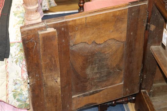 A 19th century French oak and fruitwood dresser base, W.4ft 4in. D.1ft 11in. H.3ft 1in.